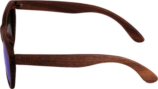 5one® zonnebril Walnut Blue hout blauwe lens 2017518