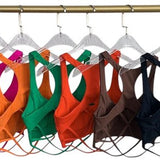 SparkNine Style Sport-BH - met gekruiste rugbandjes - M - zwart - zacht - ademend - stijlvol