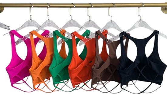 SparkNine Style Sport-BH - met gekruiste rugbandjes - M - zwart - zacht - ademend - stijlvol