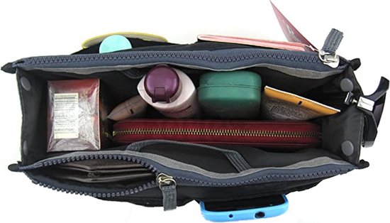 Handtas organizer - Bag in Bag - 11 ruime vakken - Zwart - 29 x 9 x 17 cm - Tasorganizer