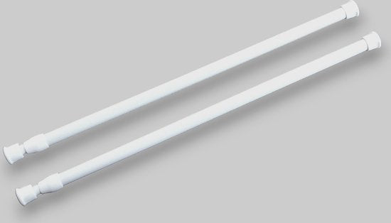 Kledingstang Verstelbaar 60 cm tot 110 cm - 2 Stuks - Wit - Kledingroede Verstelbaar- Douchestang - Garderobestang - Kledingroede Muur - Kledingstangen voor aan de Muur - Kledingstangen