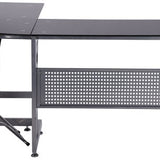 Hoekbureau - PC-tafel L-vormig met Veiligheidsglas - 164x139x75 cm