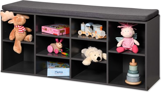 Kesper Schoenenbank kussen 10 vaks 103,5x29,5x48cm - Grijs