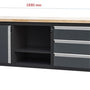 Feistos Werkbank Heros 1 inclusief geperforeerde wand 169x60x87cm - Antraciet/zwart