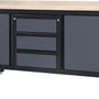 Feistos Werkbank Heros 2 inclusief geperforeerde wand - 169x60x87cm - Antraciet/zwart