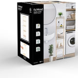 Fixwood Houten Modulaire Opbergrek – Massief Hout & Kunststof – Badkamerrek, Keukenrek of Plantenrek – 127 cm Hoog – Beige-Naturel