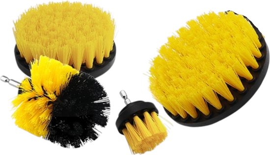 Borstelset voor Boormachine - 4 Delig - 50mm - 89mm - 100mm - 120mm - Schrobborstel Opzetstuk - Boorborstels - Reinigingsborstels voor Buiten en Binnen