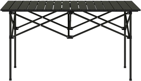 Opvouwbare Campingtafel met Oprolbaar Tafelblad van Aluminium - 95 x 55 cm - Zwart