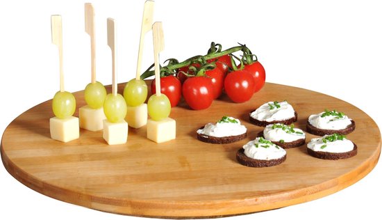 4goodz Draaibaar Serveerplateau van Bamboe - 35 cm doorsnede