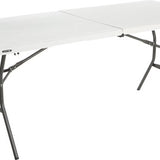 Lifetime® Kunststof tafel opvouwbaar campingtafel - Wit - 182x76x74cm