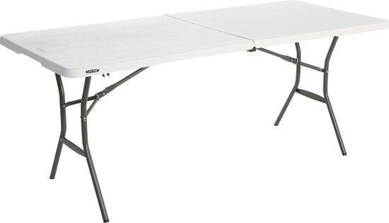 Lifetime® Kunststof tafel opvouwbaar campingtafel - Wit - 182x76x74cm