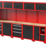 Feistos Gereedschapswand Hoge kast Juno 12 - 46x462x198cm - Zwart/Rood