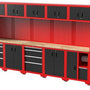 Feistos Gereedschapswand Hoge kast Juno 12 - 46x462x198cm - Zwart/Rood