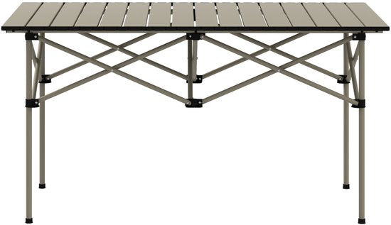 Opvouwbare Campingtafel met Oprolbaar Tafelblad van Aluminium - 95 x 55 cm - Khaki