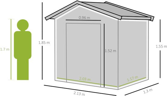 4goodz Gereedschapsschuur Metaal 127x213x185 cm - Bruin