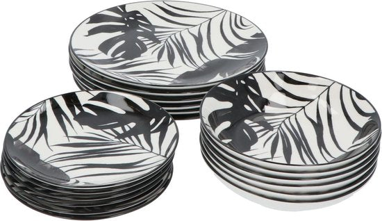 4goodz porseleinen servies 6 persoons 18 delig - Palm