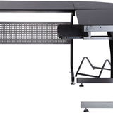 Hoekbureau - PC-tafel L-vormig met Veiligheidsglas - 164x139x75 cm