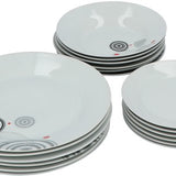 Secret de Gourmet Serviesset Cirkels - 6 persoons Servies Porselein 18-delig