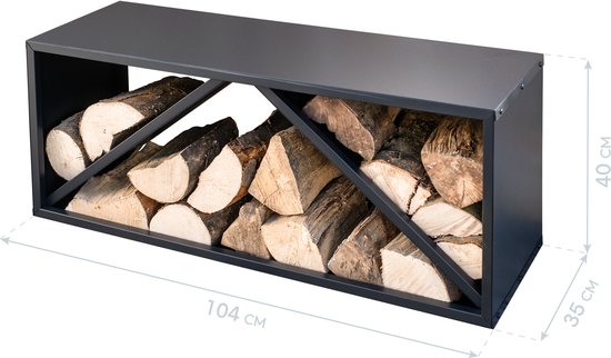 Westmann Hout Opslagrek Metaal WMLG983S - 34x104x40 cm - Zwart