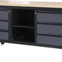 Feistos Werkbank Heros 3 - incl. geperforeerde wand - Antraciet/zwart - 60x169x87cm