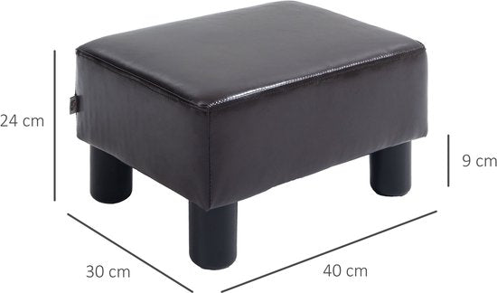 4goodz Hocker met Kunstleer Design - Koffie - 833-666V71