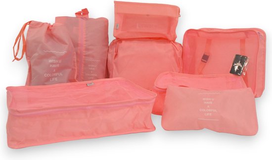Packing Cubes - Roze - 9-delige set - Packing Cubes Compression - Optimale Koffer Indeling