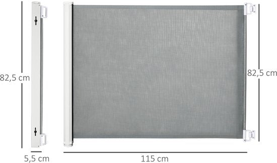 Deurhekje voor Huisdieren - Uitschuifbaar 115x82 cm - Grijs
