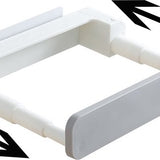 Badkamerrek Uitschuifbaar - Zelfklevend - 25 x 20 x 5 cm - Wit - Grijs - Handdoekrekje - Badkamer Organizer - Ruimte Besparende Opberger