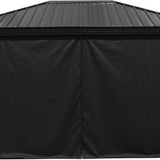 Sojag Aluminium paviljoen Marsala 1216 - Hardtop Gazebo met klamboe 363x483x293 cm - Antraciet