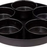 Tapas-set Astra - Glazen Serveerschaal 6-delig - 34x5 cm - Zwart