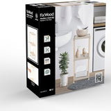 Fixwood Houten Modulaire Opbergrek – Massief Hout & Kunststof – Badkamerrek, Keukenrek of Plantenrek – 72 cm Hoog – Beige-Naturel