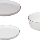 Serviesset Porselein Sublima wit met Gouden rand - 6-persoons 18 delig