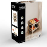Fixwood 3-laags Opbergrek met 6 uitneembare bakken – Houten Speelgoed- en Groente Organizer – 90x55x39 cm – Duurzaam en multifunctioneel