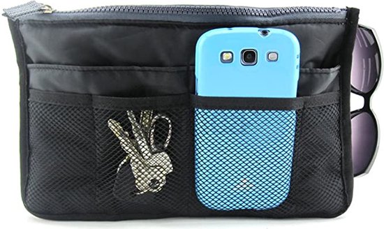Handtas organizer - Bag in Bag - 11 ruime vakken - Zwart - 29 x 9 x 17 cm - Tasorganizer