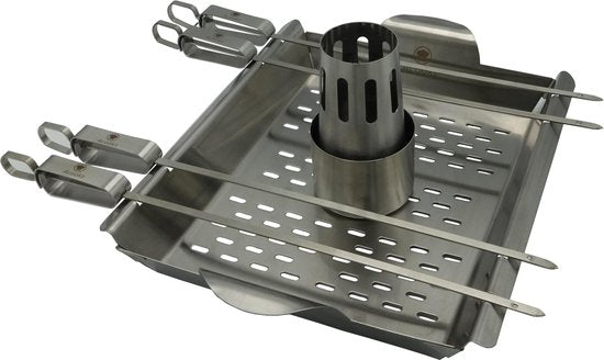 4cookz 3-in-1 RVS groente en kip rooster - chicken on beercan rooster