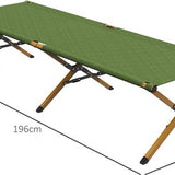 Stretcher Opvouwbaar - Ligbed met verstelbare rugleuning - 196x64x45 cm - Groen