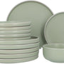 6 persoons Servies 18 delig Nordic style Keramiek - groen/wit