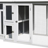 4goodz Kippenhok met Nestkast met 2 Compartimenten Hout - Grijs/Wit