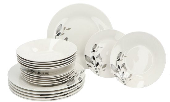 4goodz Porseleinen Servies 6 persoons 18-delig - Lelie