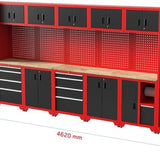 Feistos Gereedschapswand Hoge kast Juno 12 - 46x462x198cm - Zwart/Rood