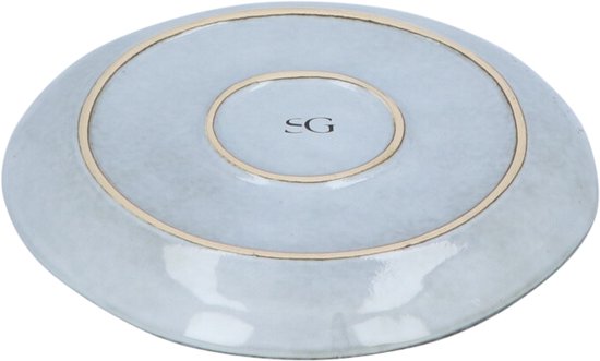 Aardewerk Serviesset Flower Beige 6 persoons 12-delig - Grijs
