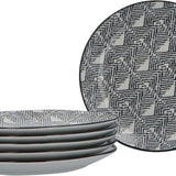 Serviesset 6 persoons Porselein Bohemia Ethnic 18-delig - Zwart/Wit