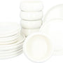 Serviesset Nora 18 delig - 6 persoons servies porselein - Wit