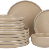 6 persoons Servies 18 delig Nordic style Keramiek - beige/wit