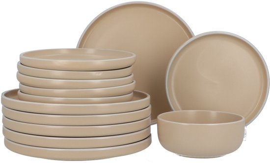 6 persoons Servies 18 delig Nordic style Keramiek - beige/wit