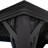 Sojag Aluminium paviljoen Marsala 1216 - Hardtop Gazebo met klamboe 363x483x293 cm - Antraciet