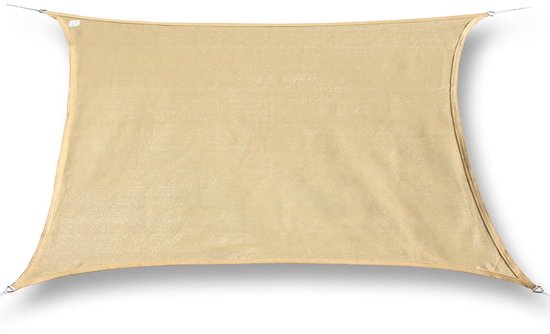 hanSe® Schaduwdoek Rechthoek Waterafstotend 3x4,5 m Zonnedoek Zand