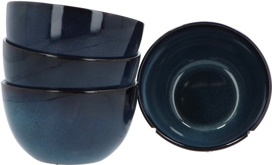 Servies 16 delig 4-persoons - Reactive Glaze - Blauw