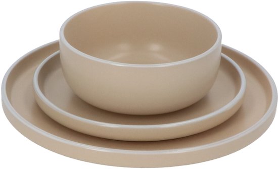 6 persoons Servies 18 delig Nordic style Keramiek - beige/wit