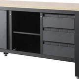 Feistos Werkbank Heros 1 inclusief geperforeerde wand 169x60x87cm - Antraciet/zwart